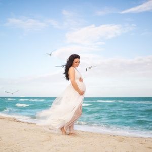 Gown White Long Maternity Dress